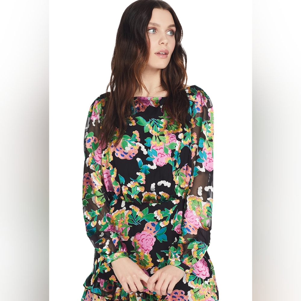 Saloni Felicia floral dress